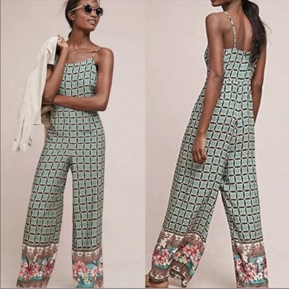 FARM Rio Green Patterned Jumpsuit